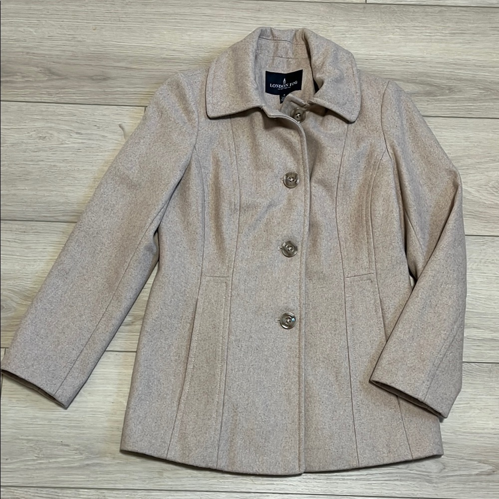 London Fog tan wool peacoat Winter Coat Size Small Women’s